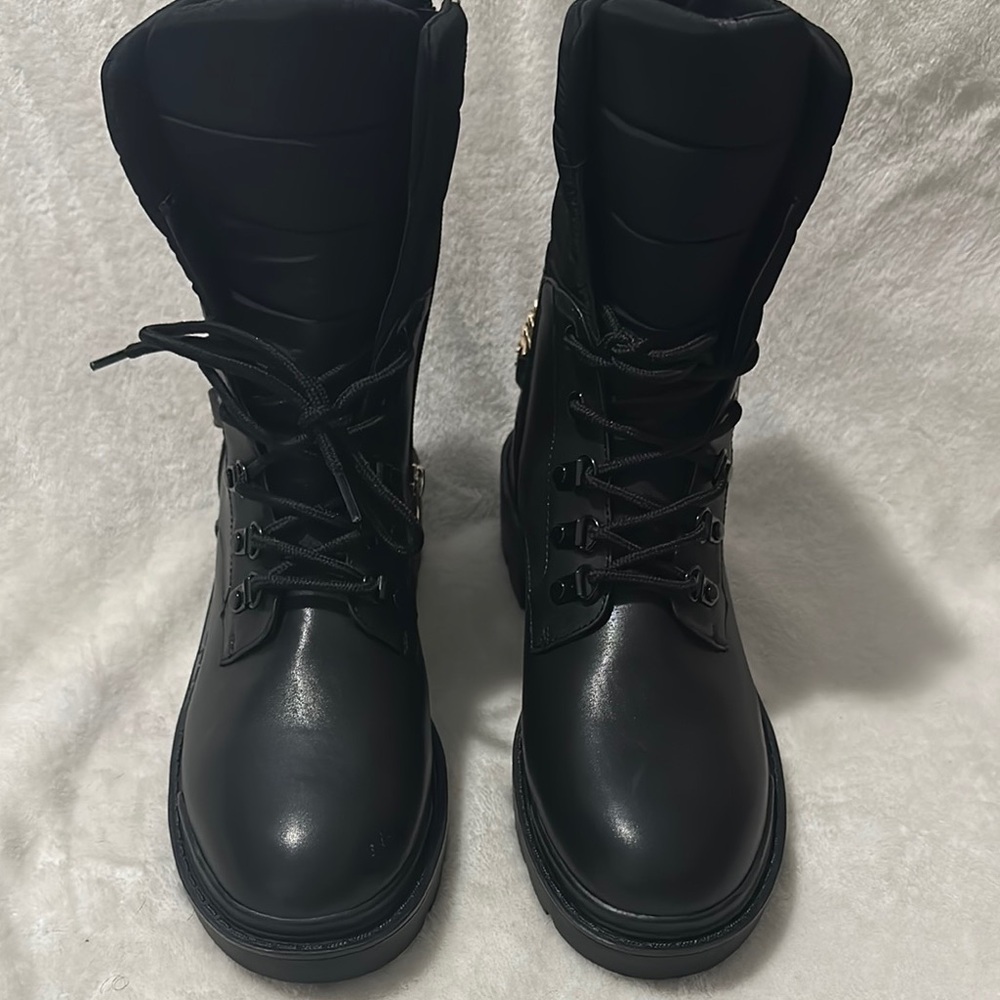 Black and Gold Steve Madden Combat Boots